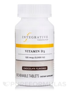 Vitamin D3 5000 IU Chocolate - 90 Chewable Tablets - Integrative  Therapeutics | PureFormulas