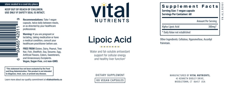 Lipoic Acid 300 mg - 60 Capsules - Alternate View 4