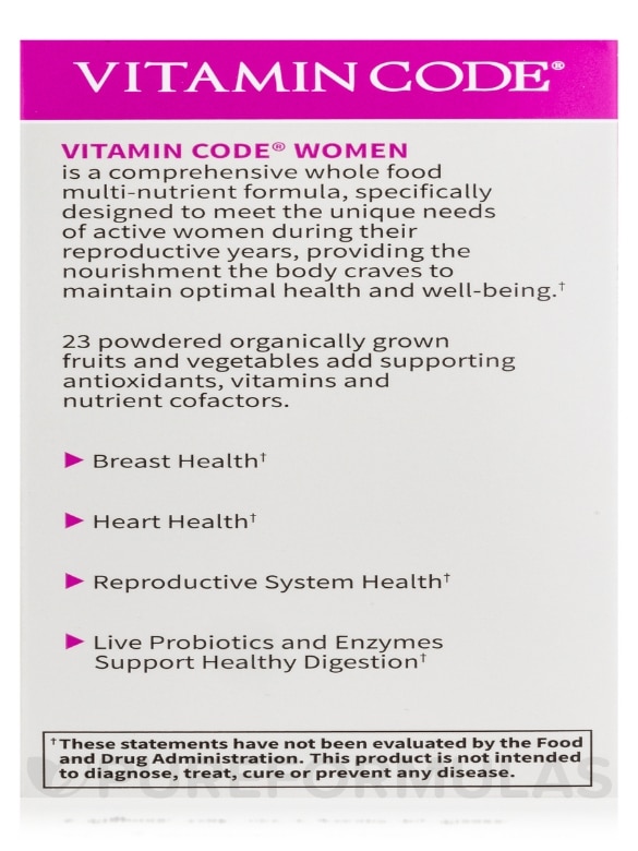 Vitamin Code® - Women's Multi - 120 Vegetarian Capsules - Alternate View 9