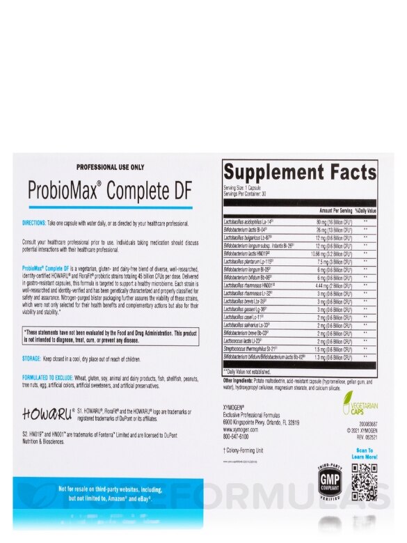 ProbioMax® Complete DF - 30 Acid-Resistant Vegetarian Capsules - Alternate View 5