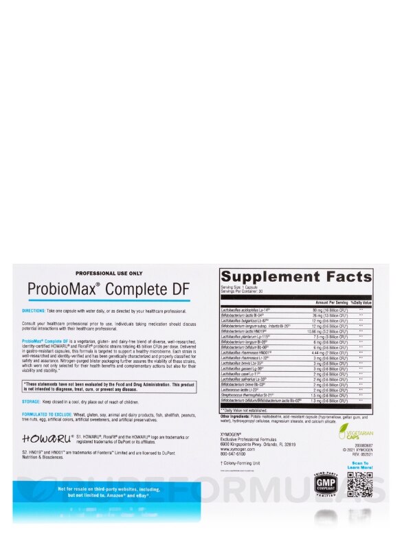 ProbioMax® Complete DF - 30 Acid-Resistant Vegetarian Capsules - Alternate View 3