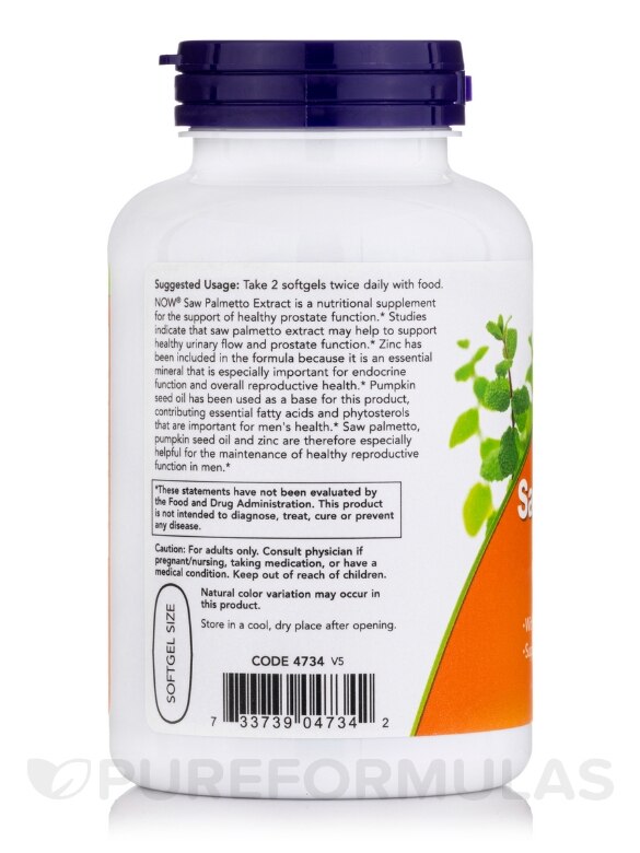 Saw Palmetto Extract - 90 Softgels - Alternate View 2