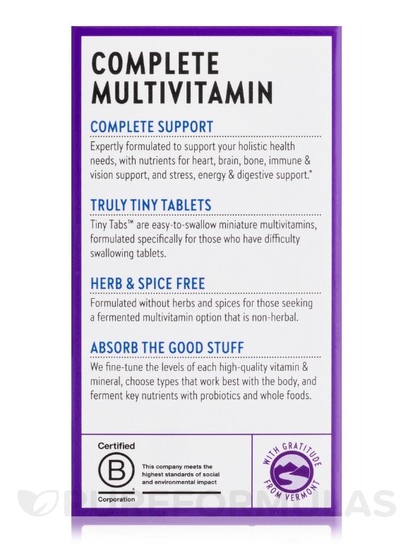 Tiny Tabs Multivitamin - 192 Vegetarian Tablets - Alternate View 6