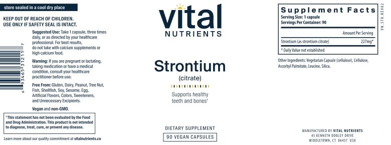 Strontium (Citrate) 227 mg - 90 Vegetarian Capsules - Alternate View 4