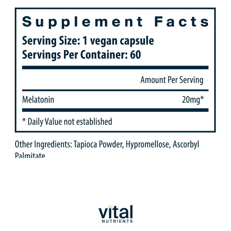 Melatonin 20 mg - 60 Vegetarian Capsules - Alternate View 5