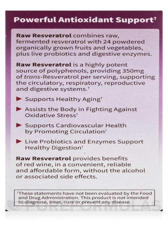 Raw Resveratrol - 60 Vegan Capsules - Alternate View 9