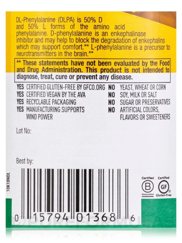 DLPA Caps 1000 mg - 60 Capsules - Alternate View 4