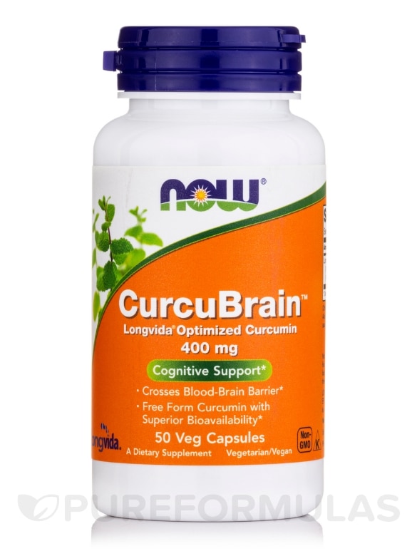 CurcuBrain™ Cognitive Support Optimized Curcumin 400 mg - 50 Veg Capsules