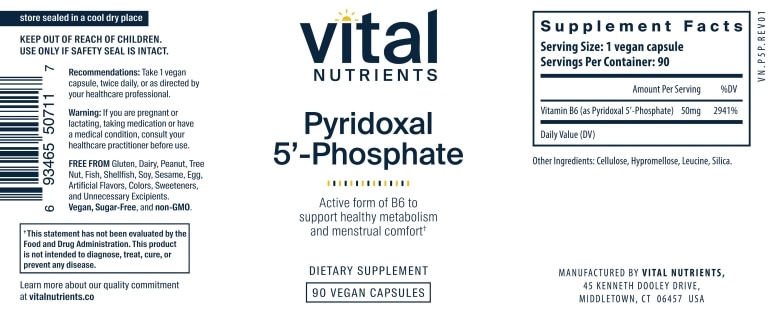 Pyridoxal-5-Phosphate 50 mg - 90 Capsules - Alternate View 4