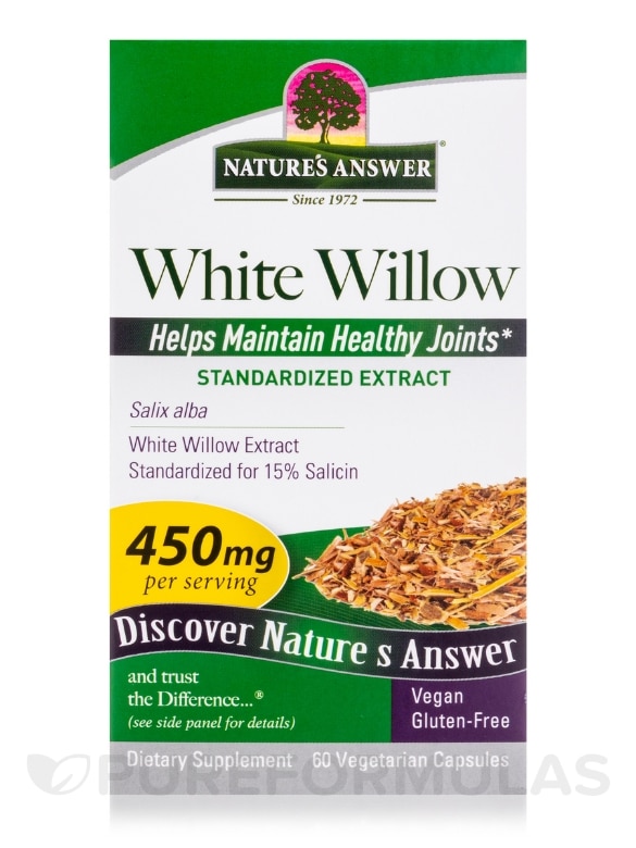 White Willow Bark Standardized - 60 Vegetarian Capsules - Alternate View 3
