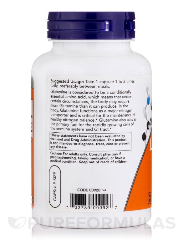 L-Glutamine 500 mg - 120 Capsules - Alternate View 2