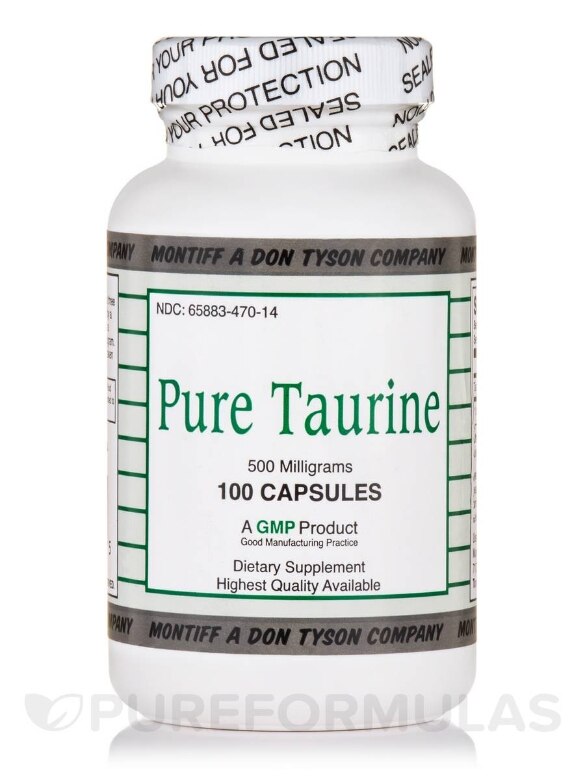 Pure Taurine 500 mg - 100 Capsules
