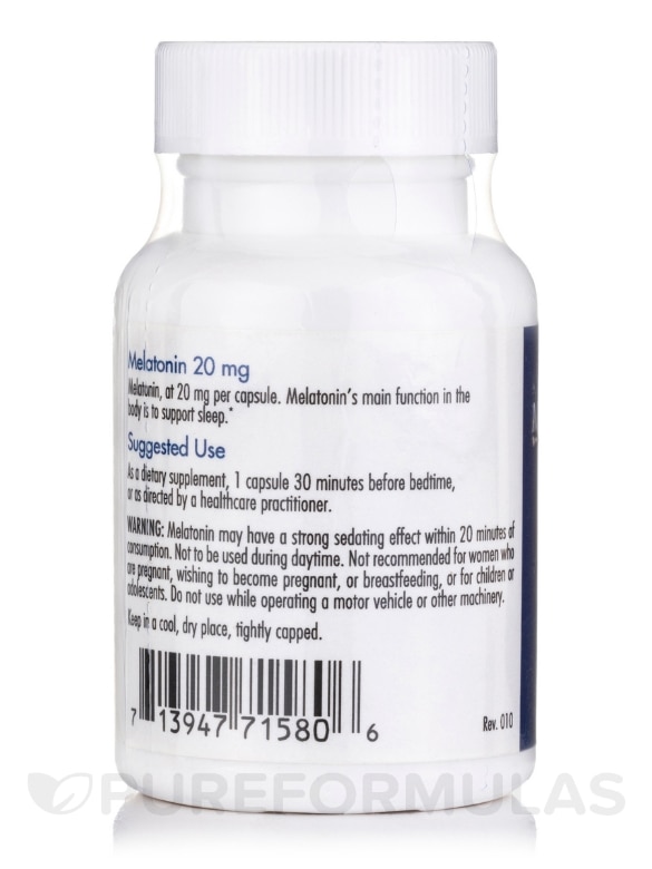 Melatonin 20 mg - 60 Vegetarian Capsules - Alternate View 2