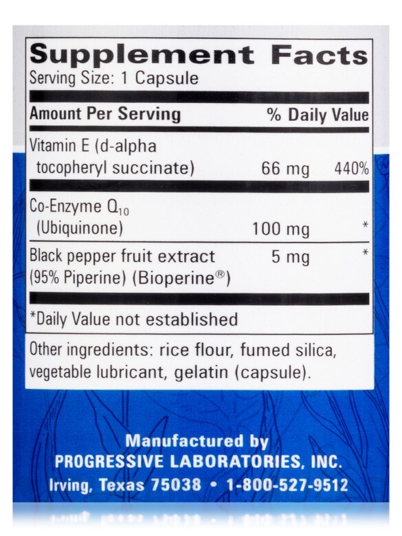CoQ10 100 mg Plus E - 60 Capsules - Alternate View 3