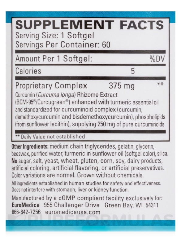 CuraPro® 375 mg - 60 Softgels - Alternate View 4