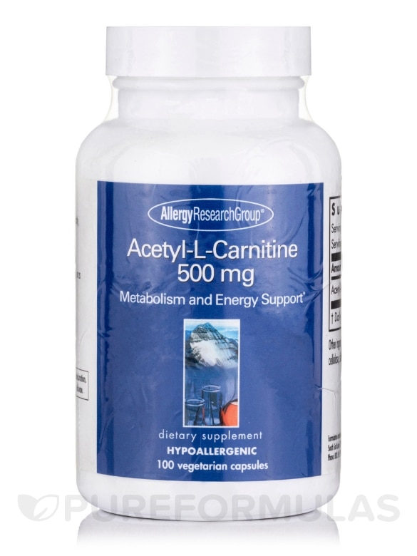 Acetyl-L-Carnitine 500 mg - 100 Vegetarian Capsules