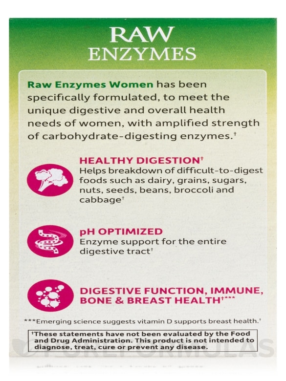 Raw Enzymes™ Women - 90 Vegetarian Capsules - Alternate View 9