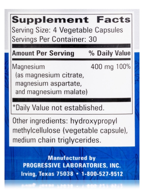 Magnesium Complex - 120 Vegetable Capsules - Alternate View 3