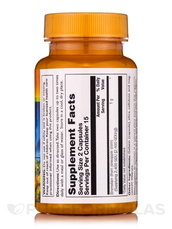 Bromelain 500 mg (Super Strength Enzyme) - 30 Capsules - Alternate View 1
