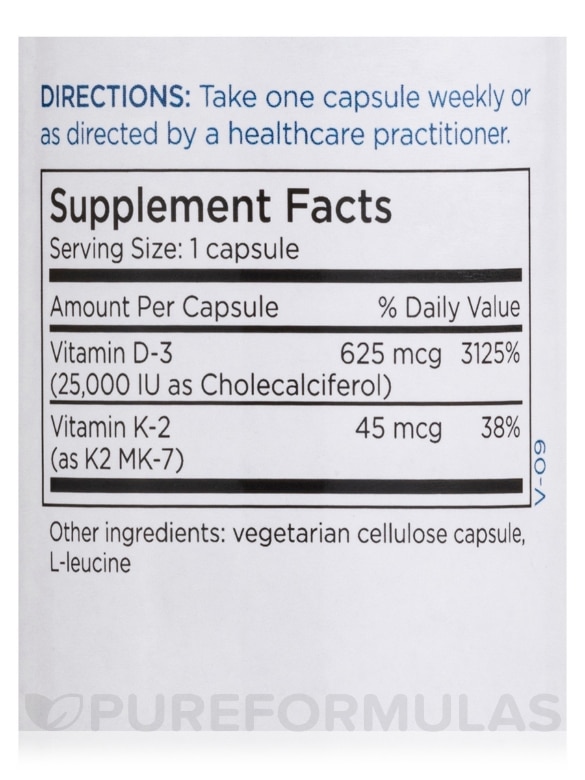 000 IU with Vitamin K-2 M7 - 60 Capsules - Alternate View 1