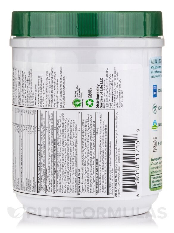 Raw Organic Perfect Food® Energizer Juiced Green Superfood Powder - 9.8 oz (279 Grams) - Alternate View 2