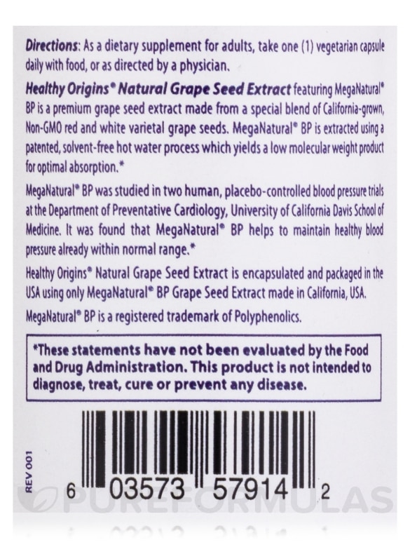 MegaNatural®-BP Grape Seed Extract 300 mg - 60 Veggie Capsules - Alternate View 4
