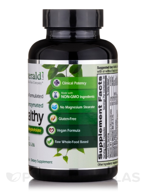 B Healthy (Co-Enzymated) - 60 Vegetable Capsules - Alternate View 1