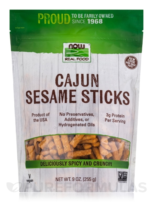 NOW Real Food® - Cajun Sesame Sticks - 9 oz (255 Grams)
