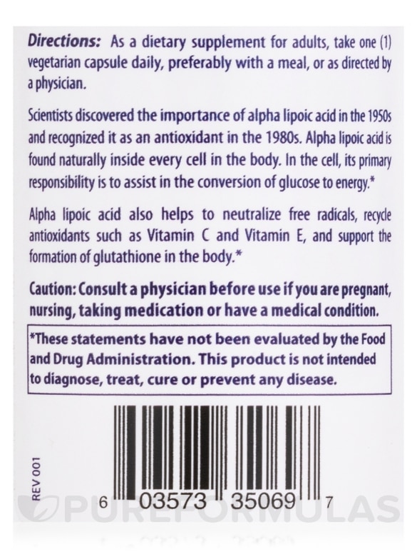Alpha Lipoic Acid 300 mg - 150 Capsules - Alternate View 4