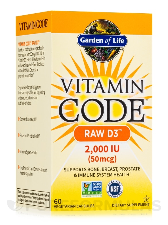 Vitamin Code® - Raw D3™ 2000 IU - 60 Vegetarian Capsules