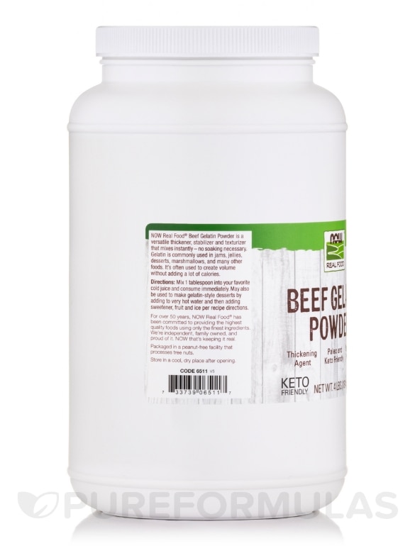 NOW Real Food® - Beef Gelatin Powder - 4 lbs (1814 Grams) - Alternate View 2