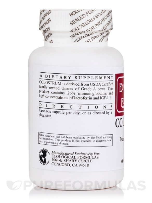 Colostrum (26% Immunoglobulins 300 mg) - 60 Capsules - Alternate View 2
