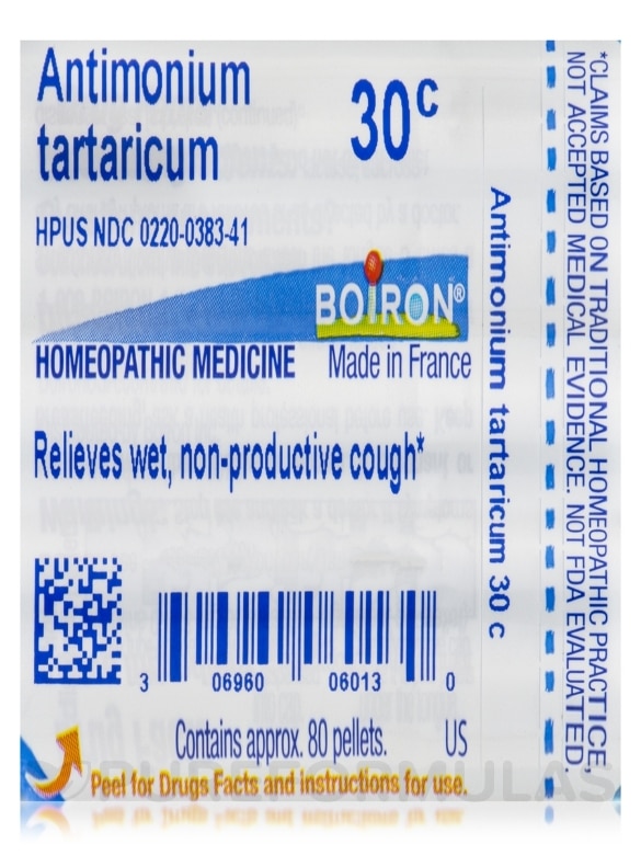 Antimonium Tartaricum 30c - 1 Tube (approx. 80 pellets) - Alternate View 6