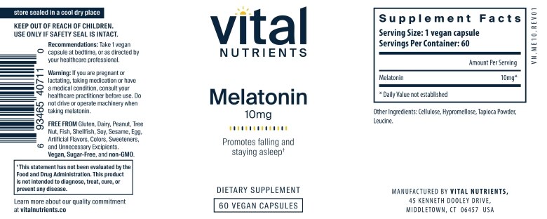 Melatonin 10 mg - 60 Vegetarian Capsules - Alternate View 4