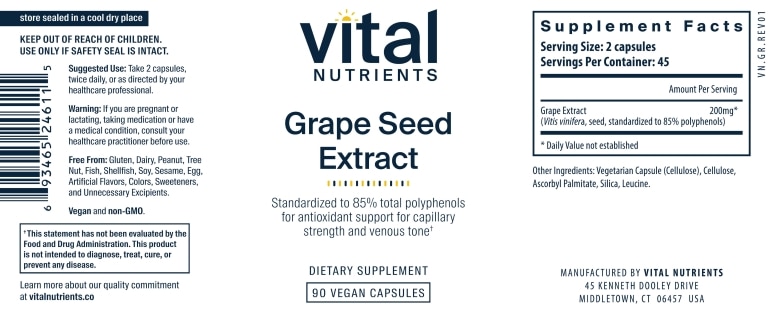 Grape Seed Extract 100 mg - 90 Vegetarian Capsules - Alternate View 4