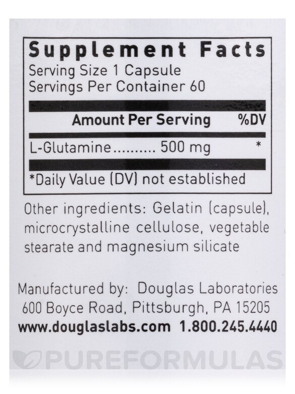 L-Glutamine 500 mg - 60 Capsules - Alternate View 4