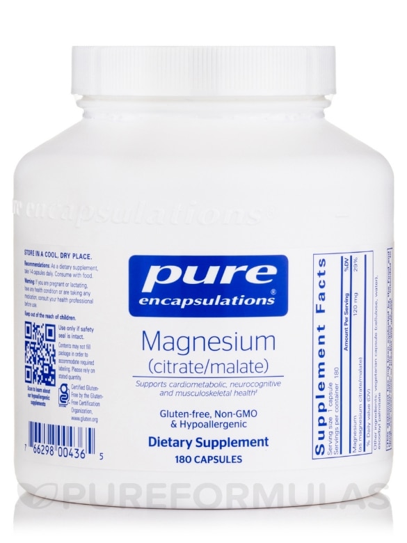 Magnesium (Citrate/Malate) - 180 Capsules