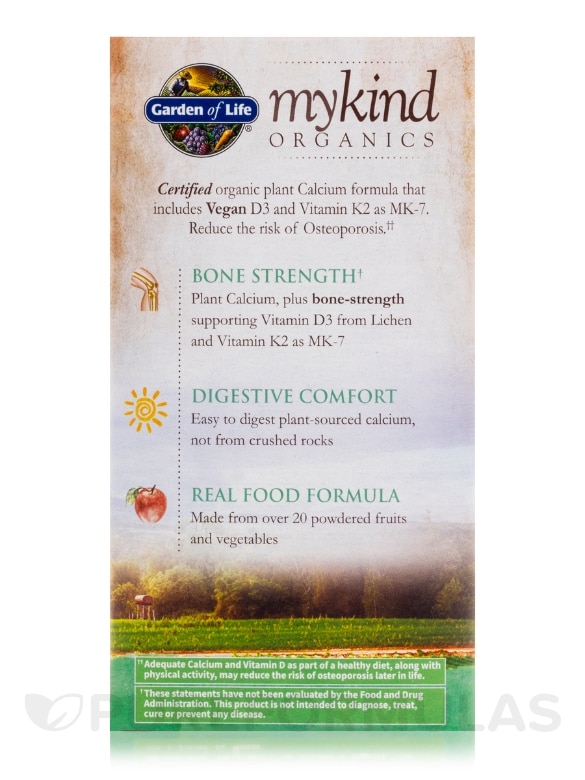 mykind Organics Organic Plant Calcium - 180 Vegan Tablets - Alternate View 6