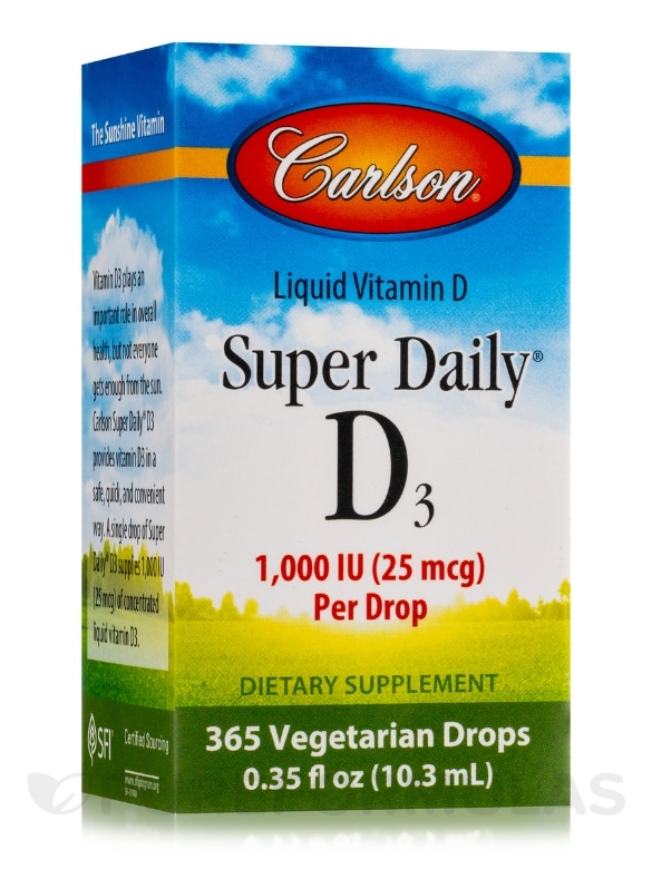 Super Daily® D3 1000 IU - 365 Drops (0.35 fl. oz / 10.3 ml)