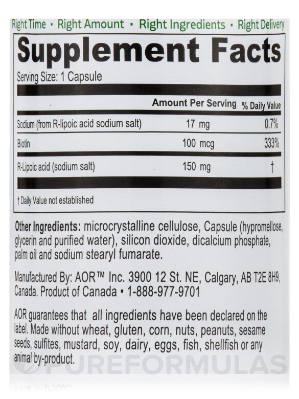 R-Lipoic Acid 150 mg - 90 Vegan Capsules - Alternate View 3