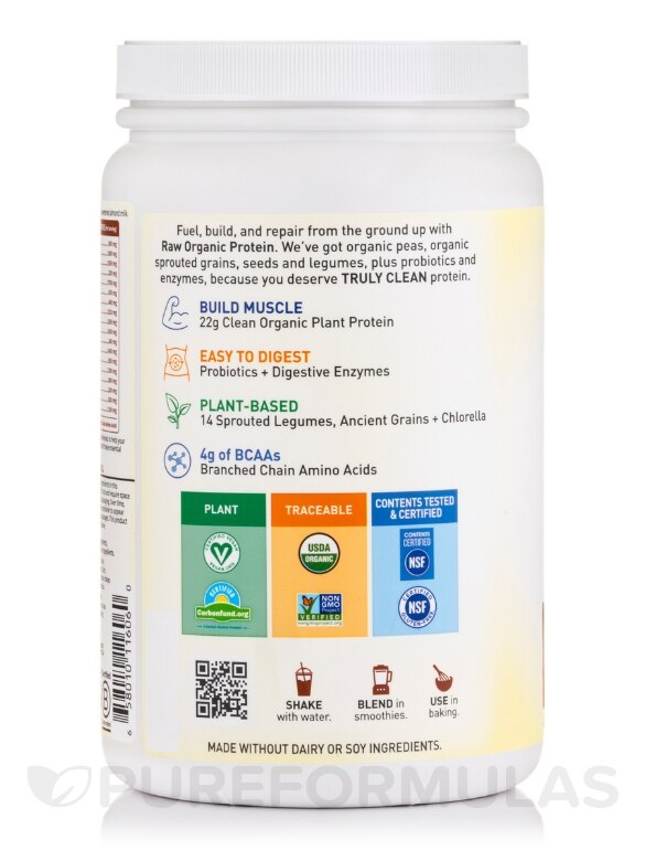 Raw Organic Protein Powder, Vanilla Chai Flavor - 20.5 oz (580 Grams) - Alternate View 2