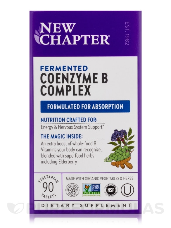 Fermented Coenzyme B Complex - 90 Vegetarian Tablets - Alternate View 3