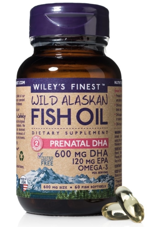 Wild Alaskan Fish Oil - Prenatal DHA 600 mg - 60 Fish Softgels - Alternate View 2