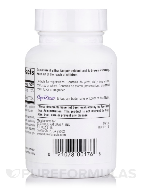 Optizinc Monomethionine - 240 Tablets - Alternate View 2