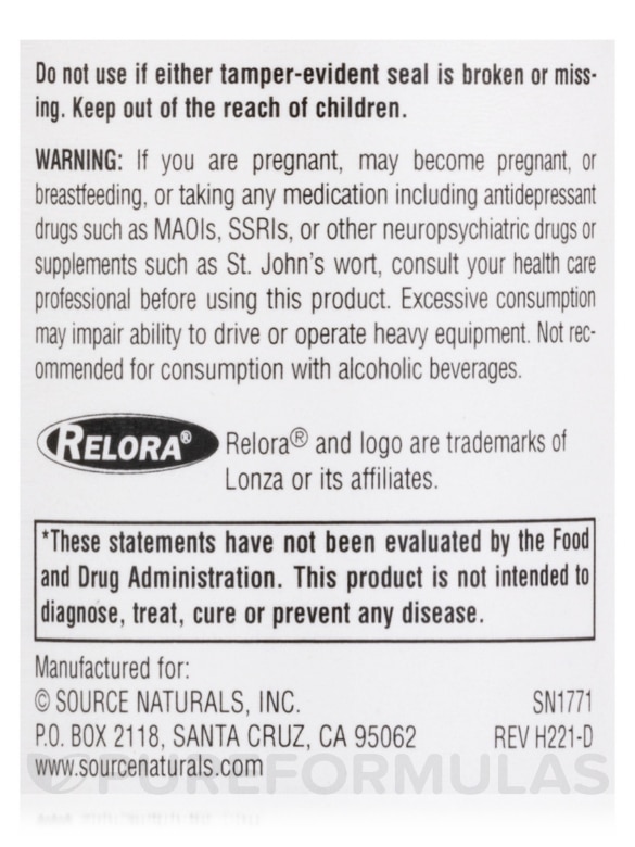 Serene Science® Theanine Serene™ with Relora® - 30 Tablets - Alternate View 4