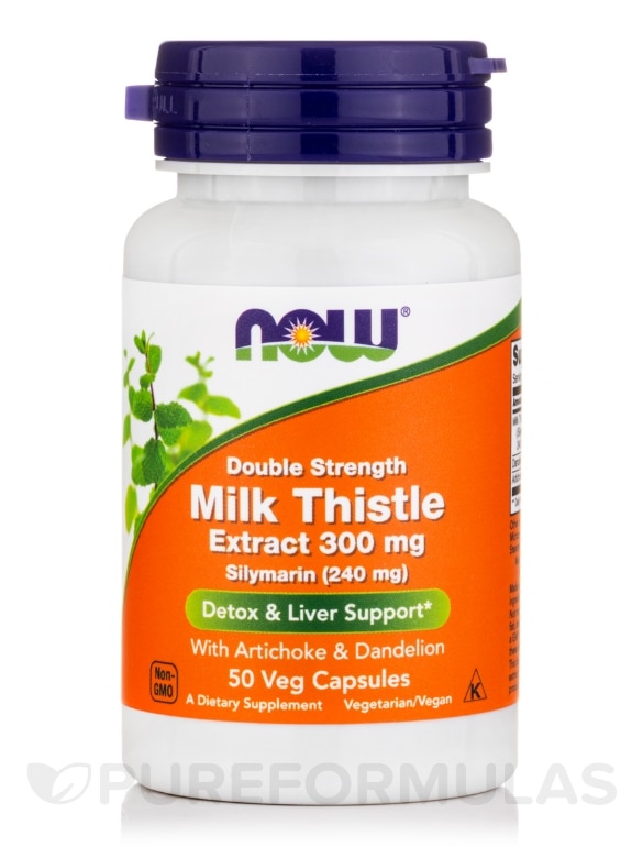 Milk Thistle Extract 300 mg (Double Strength) - 50 Veg Capsules