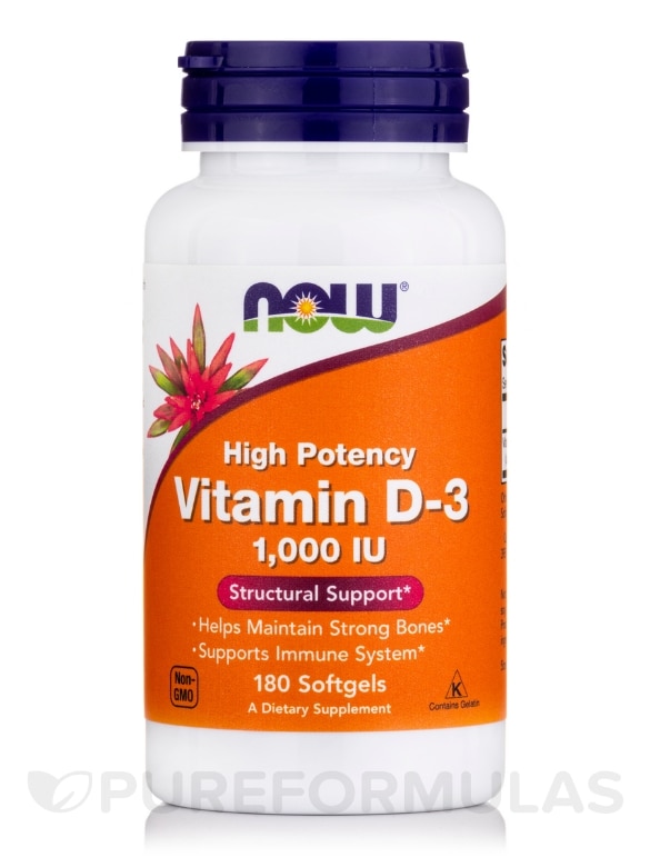 Vitamin D-3 1000 IU - 180 Softgels