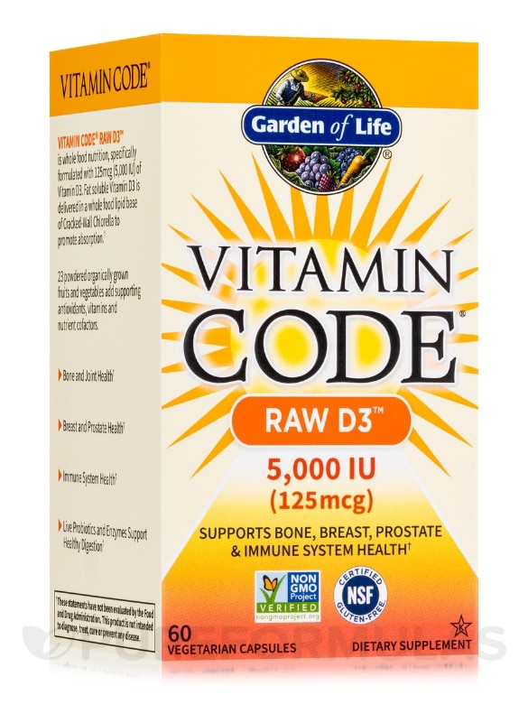 Vitamin Code® - Raw D3™ 5000 IU - 60 Vegetarian Capsules