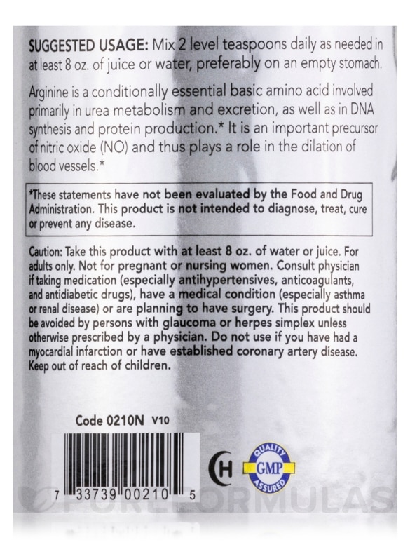 NOW® Sports - L-Arginine Powder - 1 lb (454 Grams) - Alternate View 4