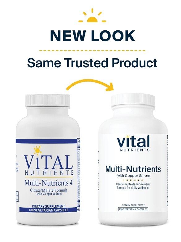 Multi-Nutrients 4 Citrate / Malate Formula (with Copper and Iron) - 180 Capsules - Alternate View 1
